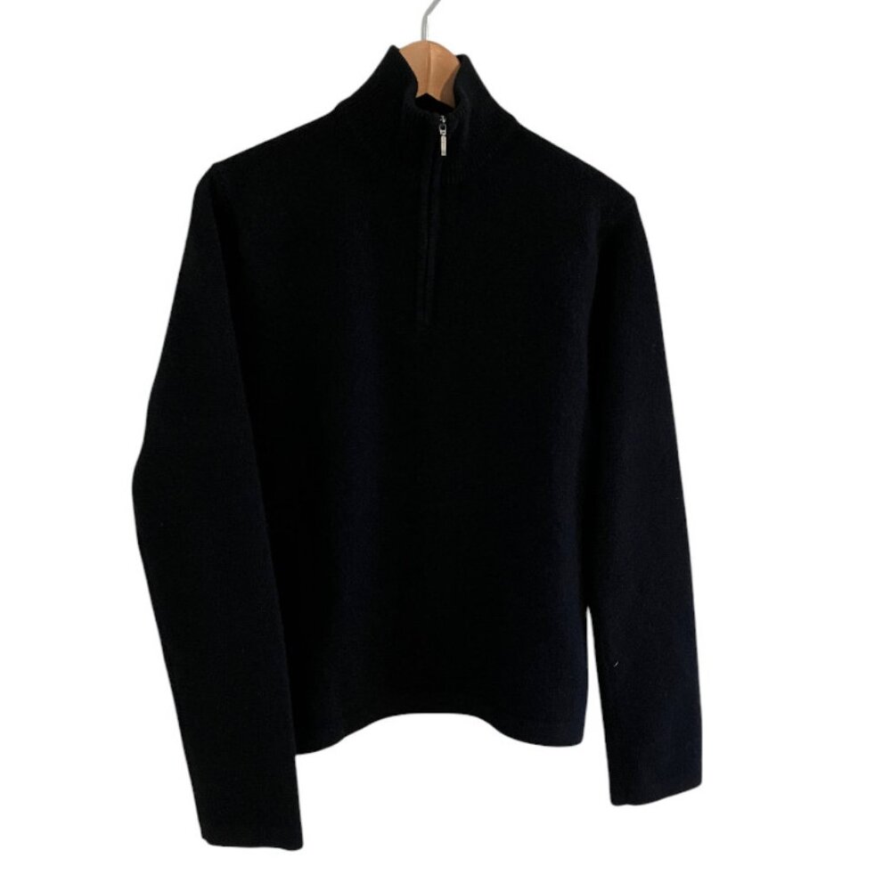 Target 100% cashmere Black long sleeve quarter zip womens sweater size S/M